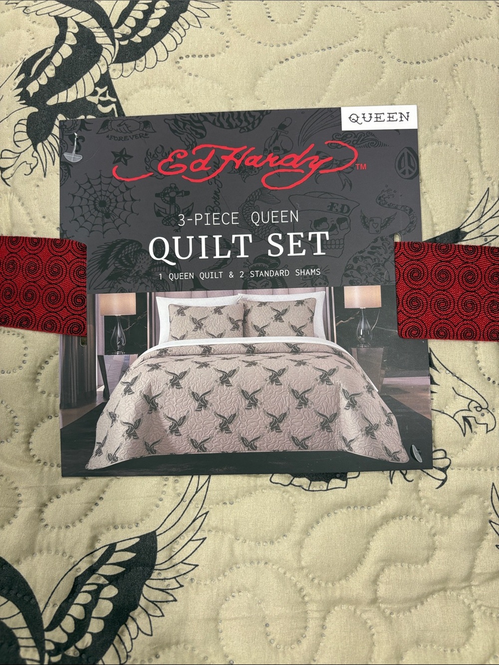 Ed Hardy Queen 3 piece Quilt Set